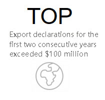 Export declarations for the first two consecutive years exceeded $100 million